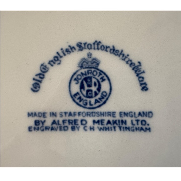 Plymouth Rock Thanksgiving 7” Diameter English Plate Staffordshire Blue & White - Picture 3 of 3